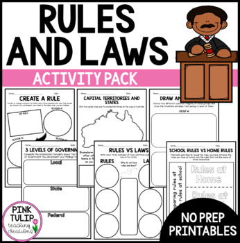 Preview of Rules and Laws Activity Pack - Civics and Citizenship Unit