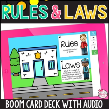 Preview of Rules and Laws Boom Cards