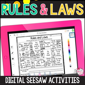 Preview of Rules and Laws Digital Activities for Seesaw