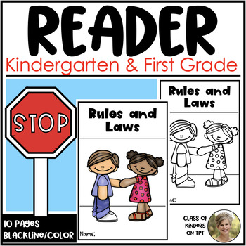 Preview of Rules & Laws Reader Social Studies Kindergarten & First Citizenship