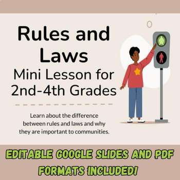 Preview of Rules and Laws Mini Lesson Slides Government/Social Studies Lesson Activities