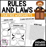 Rules and Laws Free Worksheets - Civics and Citizenship