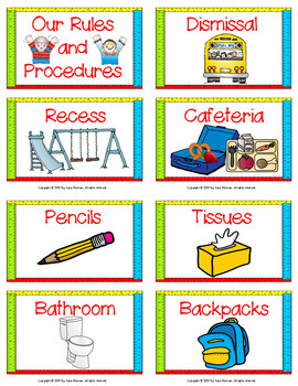 Rules and Procedure Cards: For Your Pocket Chart or Bulletin Board