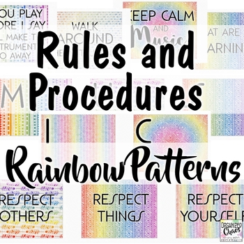 Preview of Rules and Procedures: Rainbow Patterns Music Room Decor