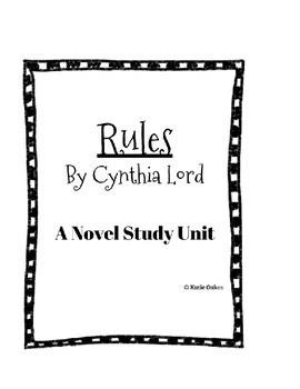 rules by cynthia lord activities
