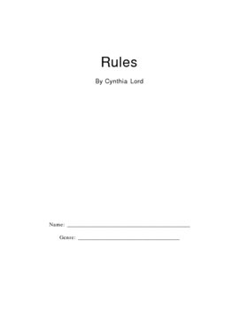 Preview of Rules by Cynthia Lord Novel Unit / Questions / Study guide