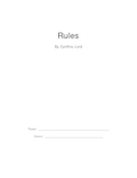 Rules by Cynthia Lord Novel Unit / Questions / Study guide