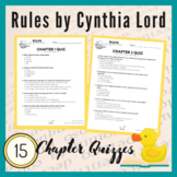 Rules Chapter Quizzes for Novel Study Comprehension Assess