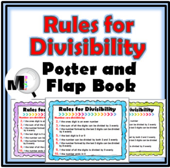 Preview of Divisibility Rules Poster & Interactive Flap Book