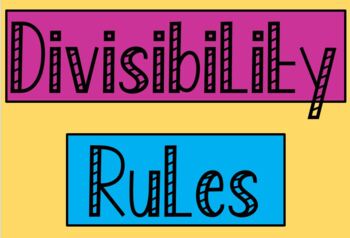 Rules for Division and Multiplication by SwizzleSticks | TPT