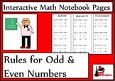 Rules for Even and Odd for Interactive Math Notebooks