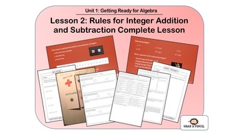 Preview of Rules for Integer Addition and Subtraction Complete Lesson