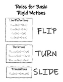 Rules for Rigid Motions (Transformations)