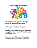 Rules for Using Math Materials