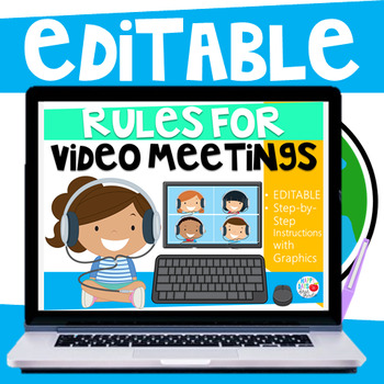 Preview of Rules for Video Meetings (Editable) Distance Learning