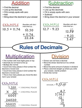 rules of decimals lesson freebie with guided notes by moore resources