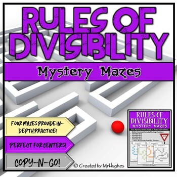 Preview of Rules of Divisibility Mystery Mazes