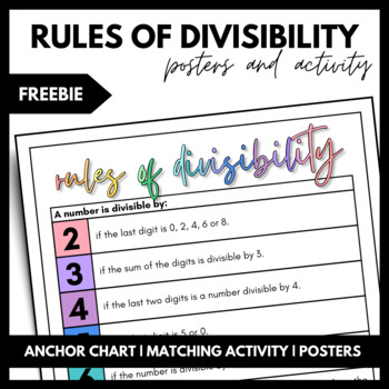 Preview of Rules of Divisibility - FREEBIE