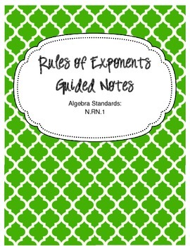 Preview of Rules of Exponents, Guided Notes