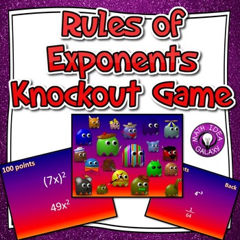 Preview of Rules of Exponents Review Game (Properties of Exponents)