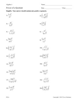 Rules of Exponents - Worksheet Collection by MrHutchens | TpT