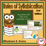 SYLLABLE RULES Owl Theme Syllable Division Rules Phonics A