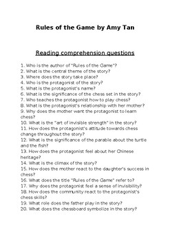 rules of the game essay questions