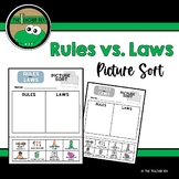 Rules vs. Laws - Picture Sort Worksheet