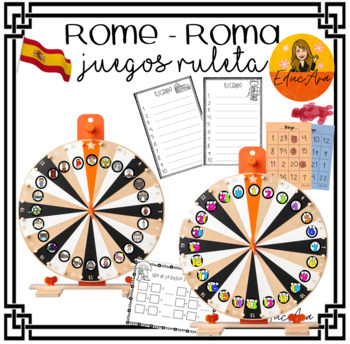 Preview of Ruleta Roma. Letters. Numbers. Phonological awareness. In spanish