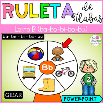 Preview of Ruleta de Sílabas en PowerPoint | Letra B | Lectura Inicial