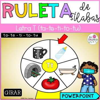 Preview of Ruleta de Sílabas en PowerPoint | Letra T | Lectura Inicial