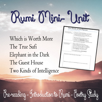 Preview of Rumi Mini Unit - One week of poetry study