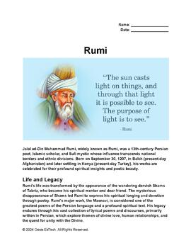 Preview of Rumi Worksheet