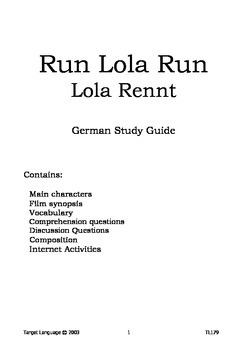 Preview of Run Lola Run-German Study Guide