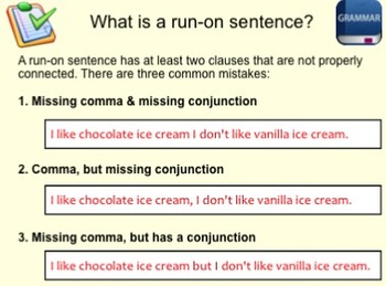 Run on sentence что это