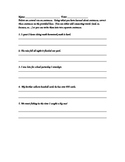 Run-On Sentences Practice Sheet
