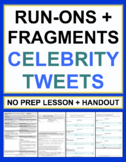 Run On Sentences and Fragments Celebrity Tweets Grammar Wo