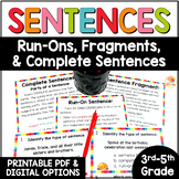 Complete and Incomplete Sentences: Run-On, Fragment Worksh