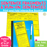 Run On Sentences and Sentence Fragments Activities Booklet