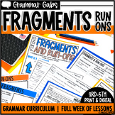 Run-Ons, Sentences, and Fragments - Worksheets & Activities