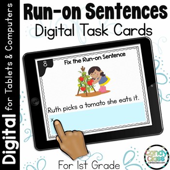 Preview of Run-on Sentences 1st Grade Grammar ELA Digital Activities Google Slides Resource