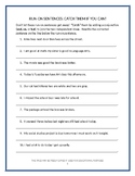 Run-on Sentences: Catch Them If You Can! Activity Worksheet
