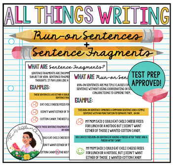 Preview of Run-on Sentences and Sentence Fragments Activities | Middle School