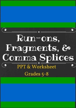 Preview of Run-ons, Fragments, & Comma Splices