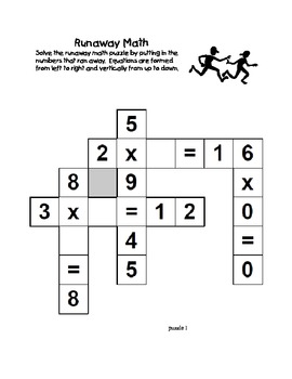 Runaway Math Puzzles Multiplication Math Practice Grades 2 ...