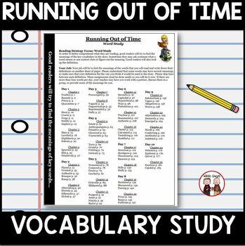 Preview of Running Out of Time Word Study Vocabulary Activity
