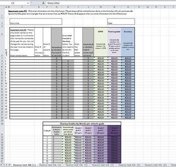 Preview of Running Record Calculator & Record Book 36 Data Sheets