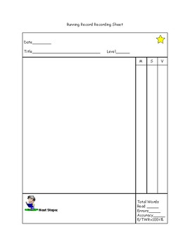 Preview of Running Record/Guided Reading Planning