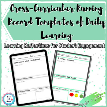 Preview of Running Record: Student Reflections of Daily Learning | Print & Digital | Engage