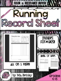 Running Record Sheet Template Form